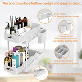 2 Pack Double Sliding Bathroom Cabinet Organizer, 2 Tier Under Sink Organizers And Storage