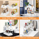 2 Pack Double Sliding Bathroom Cabinet Organizer, 2 Tier Under Sink Organizers And Storage