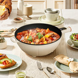 4L Electric Cooker, 1000W Electric Cooking Pot with Non-Stick Coating & Steamer, Multi-Power Settings, 12" Large Electric Hot Pot with Lid for Soup, Pasta, Frying, Stir-Fry