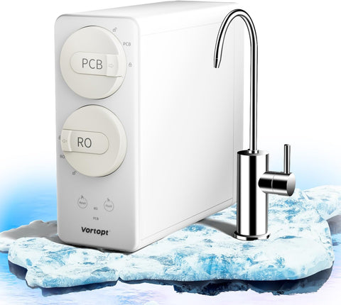 Vortopt Under-Sink & Countertop Reverse Osmosis System - 800GPD 7-Stage Tankless Design, 0.0001μm PFAS/PFOA Reduction, Tankless RO Water Purifier System for Drinking Water, 3:1 Pure-to-Drain, Upgrated Model