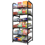 NUNET 4 Tier Stackable Can Rack Organizer/2 Pack 2tier Can Rack for food storage,kitchen cabinets or countertops,Storage for 48 cans,Black