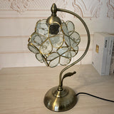 NUNET Tiffany Lamp Stained Glass Table lamp,Desk Reading Light,Decorative Flower Shaped Table Lamp,Decor Small Space Bedside Bedroom Home Office