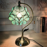 NUNET Tiffany Lamp Stained Glass Table lamp,Desk Reading Light,Decorative Flower Shaped Table Lamp,Decor Small Space Bedside Bedroom Home Office