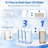 Vortopt Under-Sink & Countertop Reverse Osmosis System - 800GPD 7-Stage Tankless Design, 0.0001μm PFAS/PFOA Reduction, Tankless RO Water Purifier System for Drinking Water, 3:1 Pure-to-Drain, Upgrated Model