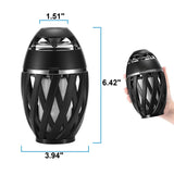 NUNET Outdoor Bluetooth Speakers w. Flickering Flame Tiki Torch TWS 5W Wireless Loud Sound System w. Stakes Wall Mounts Waterproof Lantern Patio/Yard Decoration, 2 Pack/Black
