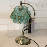 NUNET Tiffany Lamp Stained Glass Table lamp,Desk Reading Light,Decorative Flower Shaped Table Lamp,Decor Small Space Bedside Bedroom Home Office
