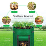 NUNET 7 Gallon Potato Grow Bags w. Double-Sided Straps, Gloves w. Claws, Neck Gaiter Mask, Heavy Duty Thickened Nonwoven Fabric Pots w. Handles, Durable Breathable Plant Container for Vegetables