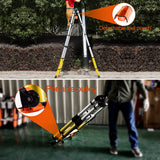 18FT/20FT A Frame Telescoping Ladder, Type-A Collapsible Extension Ladder with Double Balance Bar & Wheels, 330lbs Capacity, EN131 Certified Portable Aluminum Step Ladder (8+8Foot Step) Includes Tools Bag