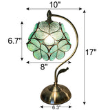 NUNET Tiffany Lamp Stained Glass Table lamp,Desk Reading Light,Decorative Flower Shaped Table Lamp,Decor Small Space Bedside Bedroom Home Office