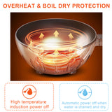 4L Electric Cooker, 1000W Electric Cooking Pot with Non-Stick Coating & Steamer, Multi-Power Settings, 12" Large Electric Hot Pot with Lid for Soup, Pasta, Frying, Stir-Fry