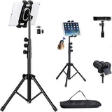 Tablet Tripod for iPad Pro Floor Stand Tripod Mount for Surface Pro Samsung Tab S9+ Holder Stand w. Remote 360° Rotating Adjustable 68" Tall for All 5.8-12.9" Phone/Tablet