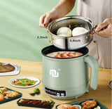 Smart Mini Hot Pot w. Timer 3 Power Level 5 Modes W. Stainless Steel Steamer Basket