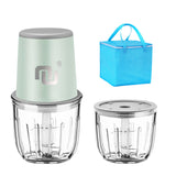 NUNET Rechargeable Cordless Food Processor & Chopper – 2 Glass Bowls (300ml & 600ml), Portable w. Carry Bag for Dicing, Mincing & Pureeing Vegetables, Fruits & Meat (2025 Upgraded w. Type C Charging)