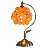 NUNET Tiffany Lamp Stained Glass Table lamp,Desk Reading Light,Decorative Flower Shaped Table Lamp,Decor Small Space Bedside Bedroom Home Office
