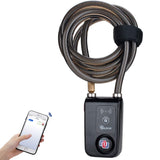 Bicycle Lock Bluetooth App Controlled Bike Lock, Motorcycle Gate Lock IP44 Splash-Proof Cycling Lock with 110db Alarm Braided Steel and Smart Lock, NuLock for E-Bike by NUNET (47 Inch Braided Steel)