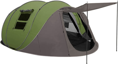 NUNET 3/4/5/6 Person Easy Pop Up Tents for Camping, 12.47'X8.53'X51.18'', Automatic Double Layer Waterproof Instant Family Tent w.Vestibule, Portable Two Doors Ventilated Dome Tents