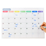 Roll over image to zoom in Magnetic Soft Whiteboard Monthly/Weekly Calendar Planner A3 Size 16"x12" w. Dry Erase Markers Eraser Emoji Faces Home Office Kitchen Flexible Magnet Paper White Dry Erase Board for Fridge Wall