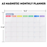 Roll over image to zoom in Magnetic Soft Whiteboard Monthly/Weekly Calendar Planner A3 Size 16"x12" w. Dry Erase Markers Eraser Emoji Faces Home Office Kitchen Flexible Magnet Paper White Dry Erase Board for Fridge Wall