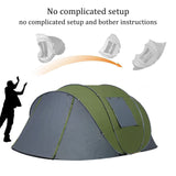 NUNET 3/4/5/6 Person Easy Pop Up Tents for Camping, 12.47'X8.53'X51.18'', Automatic Double Layer Waterproof Instant Family Tent w.Vestibule, Portable Two Doors Ventilated Dome Tents
