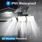 PIR Motion Detection Lights Detachable 1.5W Solar Panel 4 Heads Outdoor Security Lamp 3 Modes w. Remote NUNET 278 LEDs IP65 Waterproof 270° Wide Angle Flood Wall Lights for Garage Yard