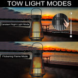 NUNET Multilink Flame Speakers 10W Outdoor Bluetooth Surround Sound System Sync Multiple Wireless Speakers Rechargeable Tiki Torch LED Lantern Decor for Patio/Yard 2 Pack