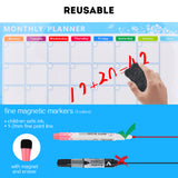 Roll over image to zoom in Magnetic Soft Whiteboard Monthly/Weekly Calendar Planner A3 Size 16"x12" w. Dry Erase Markers Eraser Emoji Faces Home Office Kitchen Flexible Magnet Paper White Dry Erase Board for Fridge Wall