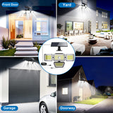 PIR Motion Detection Lights Detachable 1.5W Solar Panel 4 Heads Outdoor Security Lamp 3 Modes w. Remote NUNET 278 LEDs IP65 Waterproof 270° Wide Angle Flood Wall Lights for Garage Yard