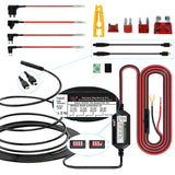 15 ft Mini Micro USB Hardwire Kit 11.6-12.2V Programmable Cutoff Voltage Battery Drain Protection for Dash Cam/Car DVR/GPS, w. Mini(ACS)/LP Mini(ACN)/ATO(ATC or ACU)/Micro2(ACZ) Fuse Cable