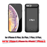 NUNET Nucharger Battery Case for i6P/6sP/7P/8P 7200 mAh Slim Wireless Charger Case Rechargeable Extended Charging Case Full Cover for iPhone Series, Black