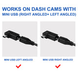 15ft Micro USB & Mini USB Dash Cam &Type-C Hardwire Kit w. Mini(ACS)/LP Mini(ACN)/ATO(ATC or ACU)/Micro2(ACZ) Fuse, Micro to Mini/USB-C Port Adapters & 11.9V Real Battery Drain Protection