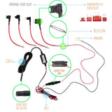 15 ft Mini Micro USB Hardwire Kit 11.6-12.2V Programmable Cutoff Voltage Battery Drain Protection for Dash Cam/Car DVR/GPS, w. Mini(ACS)/LP Mini(ACN)/ATO(ATC or ACU)/Micro2(ACZ) Fuse Cable