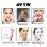 Electric Blackhead Remover Vacuum, Blackhead Remover Tool, 5-Speed Adjustment and 5 Suction Head with Beauty Lamp Treatment for Facial Skin (Pink)