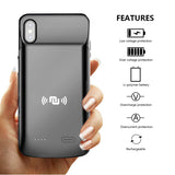 NUNET Nucharger Battery Case for iPhone X/Xs 6000 mAh Portable Power Bank Protective Charging Case Extended Battery Pack for Apple Cell Phone X/Xs, Black