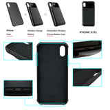 NUNET Detachable Battery Case for iPhone Xs/X /XR /XS MAX Nucharger Portable Rechargeable Magnetic Qi Wireless Charger Pack Full Cover, Black