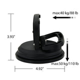 Strong Glass Suction Cup 5" Diameter Base ABS + Aluminum Dent Puller Windows Mounting Kits for NuCam WR, Gopro or DSLR Cameras w. 360° Camera Rotation Ball Head & Carabiner Rope Tightener