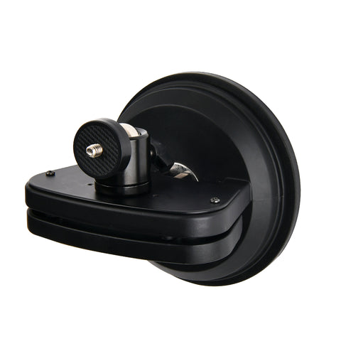 Strong Glass Suction Cup 5" Diameter Base ABS + Aluminum Dent Puller Windows Mounting Kits for NuCam WR, Gopro or DSLR Cameras w. 360° Camera Rotation Ball Head & Carabiner Rope Tightener