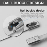 Metal Cable Zip Ties Self Locking 304 Stainless Steel Exhaust Wrap Tie w. A Diagonal Cutting Plier Home Tools, 0.2 by 18 in 20 Pcs/Set