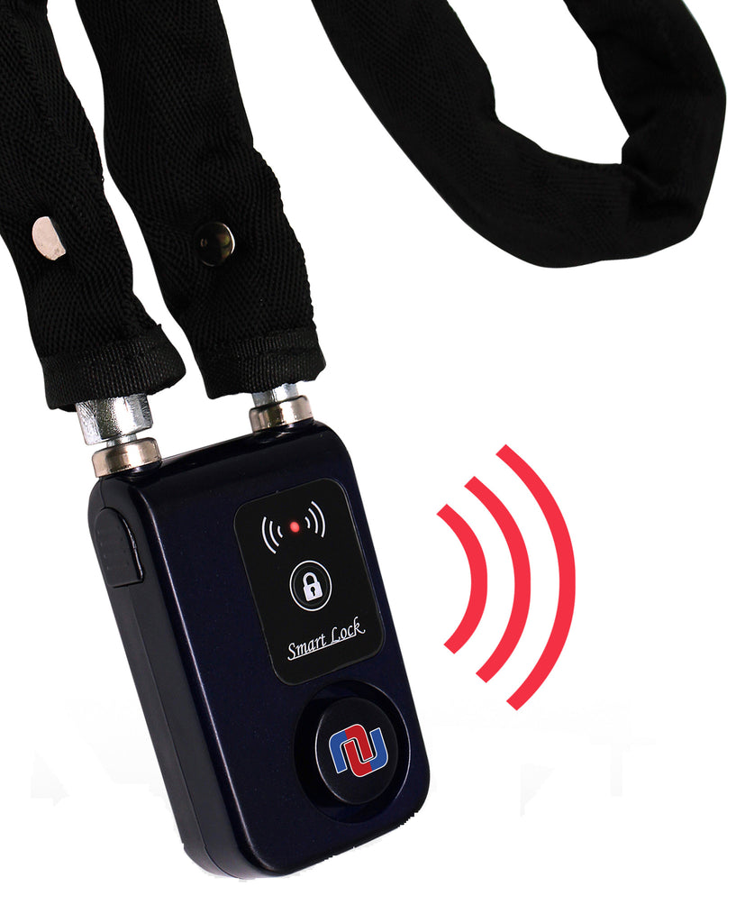APP Control Smart Lock Anti Theft Alarm Chain Lock With 105dB Alarm For Bikes Gates Copper For Bikes Motorcycles (Red