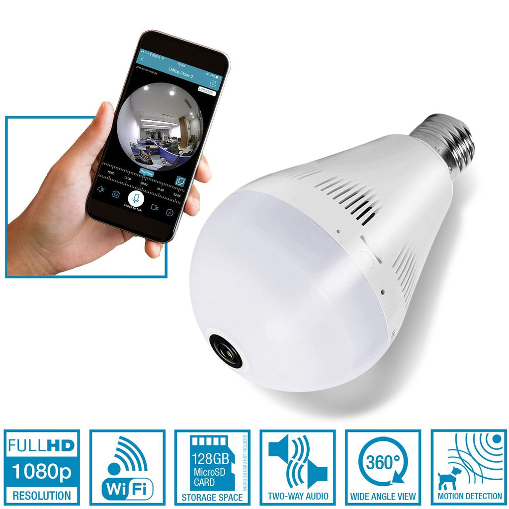 Secure your home with 2018 Upgraded Light Bulb Camera NuCam 360