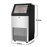 Commercial Ice Maker Machine - 100 lbs/Day Under-Counter Stainless Steel Ice Maker with 26 lbs Storage, Self-Cleaning & Timer, Automatic Inlet Water Line for Clear Ice Cube & Chilled Water(Heavy-Duty)