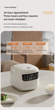 NUNET Electric Rice Cooker, Portable 10-1 Multi-Functional Smart Food Steamer Time Control 400W Mini Cooker 2.1QT 3 Cups Uncooked/5 Cups Cooked for Soup Grain Oatmeal w. Non-Stick Inner Pot (white)
