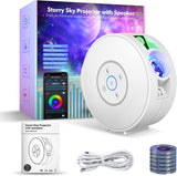 Smart Star Projector Galaxy Light, Bluetooth Speaker & APP/Voice Control, WiFi Night Light Compatible with Alexa & Google Home, for Bedroom, Kids, Adults, Parties, Gaming Room Decor (Films Included)