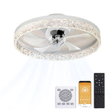NUNET 20" Smart Ceiling Fan with Light, 6-Speed Quiet DC Motor, Stepless Dimming LED (3000K-6500K), APP/Remote/Wall Panel Control, Flush Mount for Bedroom, Living Room, Office (Energy Efficient)