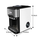 Portable Ice Maker Water Cooler Dispenser 3-in-1, Countertop Model with Built-in Ice Maker, Includes 10 Ft Water Inlet Hose, Produces 44 lbs of Ice Daily, 4lb Ice Storage (Ice Maker w. Water Line)