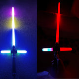 Robust Color-Changing Pixel Lightsaber Star Wars Light Sword w. RGB 13 Colors & 5 Sound Modes Vibration,Metal Hilt Smooth Swing,Force FX Heavy Dueling Battery Rechargable Toys for Kids(Black)