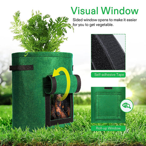 potato grow planter bag NUNET 7 Gallon Potato Grow Bags w. Double-Sided Straps, Gloves w. Claw – Nuvending.com
