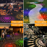 NUNET Super Bright Color Changing/Warm-White Solar Pathway Lights 6 Pack Outdoor Landscape Path Lights up to 12 Hrs Sunflower Patterns for Yard Backyard Walkway Driveway Landscape(2023 Upgraded)