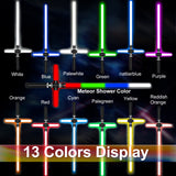 Robust Color-Changing Pixel Lightsaber Star Wars Light Sword w. RGB 13 Colors & 5 Sound Modes Vibration,Metal Hilt Smooth Swing,Force FX Heavy Dueling Battery Rechargable Toys for Kids(Black)