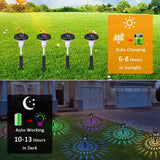 NUNET Super Bright Color Changing/Warm-White Solar Pathway Lights 6 Pack Outdoor Landscape Path Lights up to 12 Hrs Sunflower Patterns for Yard Backyard Walkway Driveway Landscape(2023 Upgraded)