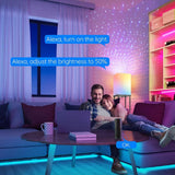 NUNET Smart LED Floor Lamp with Shelves AC Outlets USB Ports Charging Station & Galaxy Star Bulb Projector Color Changing App Voice Controlled Light w. 3 Level Shelves for Bedroom Living Room